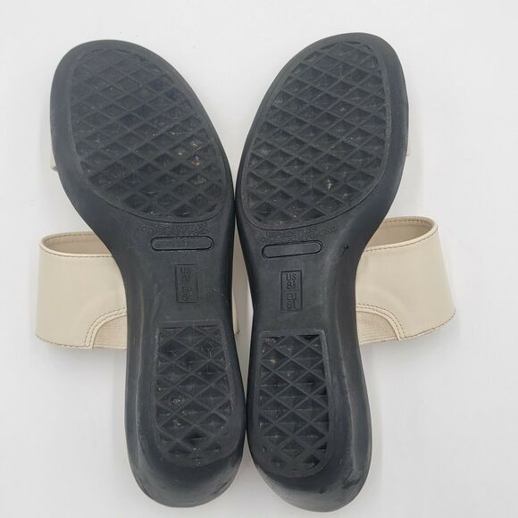 Aerosoles Size 8.5 Cream Badazzle Double Strap Slip-On Wedge Sandals Comfort - Picture 8 of 9